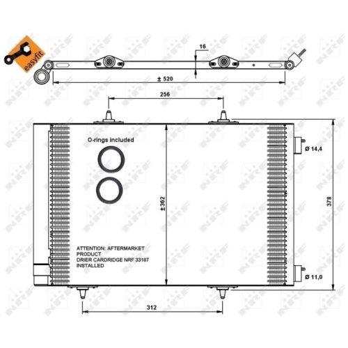 Kondensator Klimaanlage Nrf 35779 Easy Fit für Citroën Opel Peugeot Vauxhall