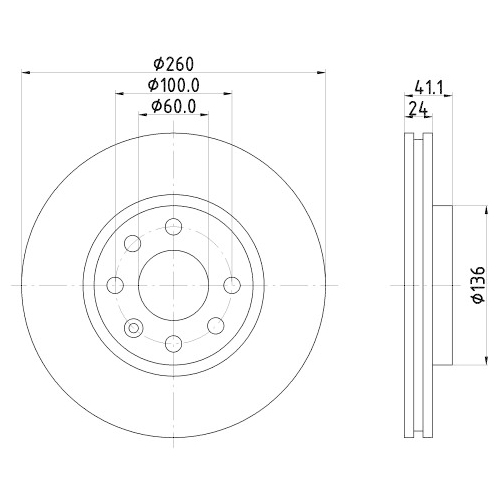 Hella Pagid 2X Bremsscheibe Vorderachse Pro für Opel Vauxhall