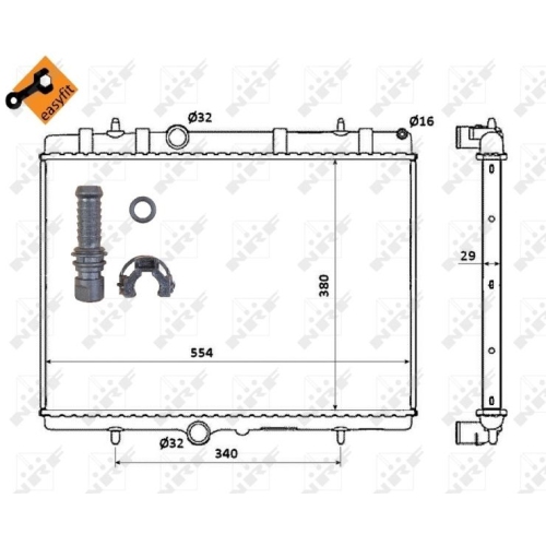 Kühler Motorkühlung Nrf 50437 Easy Fit für Citroën Peugeot