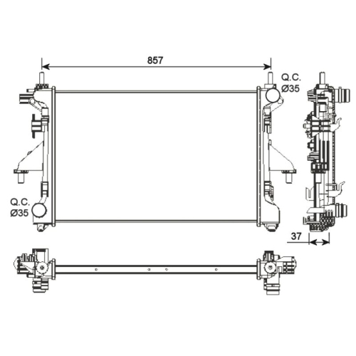 Kühler Motorkühlung Nrf 54202 für Citroën Fiat Peugeot