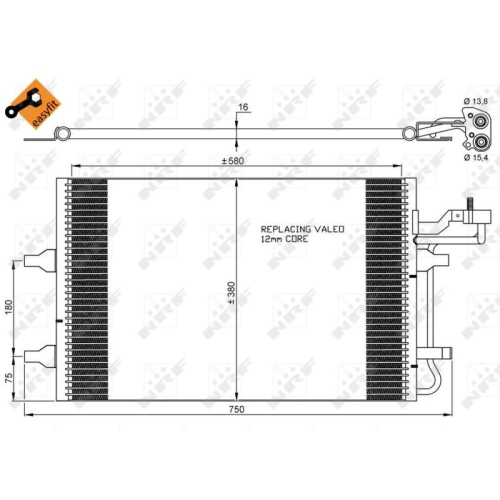 Kondensator Klimaanlage Nrf 35842 Easy Fit für Volvo