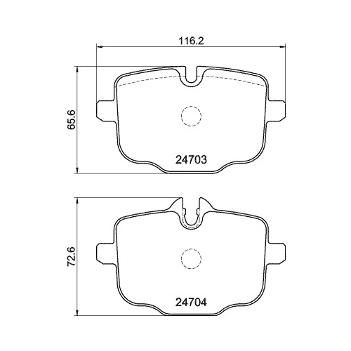 Bremsbelagsatz Scheibenbremse Hella Pagid 8DB 355 014-361 für Bmw Hinterachse