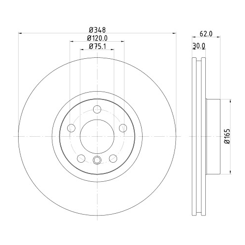 Hella Pagid 1X Bremsscheibe Vorderachse Pro High Carbon für Bmw