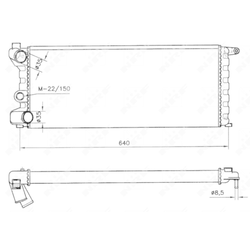 Kühler Motorkühlung Nrf 58742 für Fiat Lancia Autobianchi