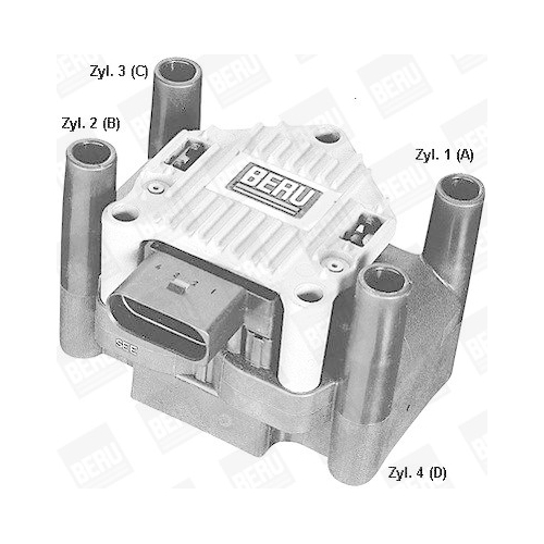 Zündspule Borgwarner (beru) ZSE003 für Audi Seat Skoda VW Vag