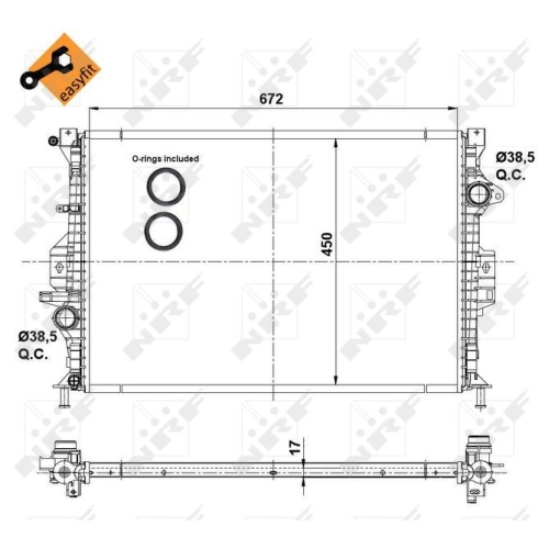 Kühler Motorkühlung Nrf 53737 Easy Fit für Ford Volvo