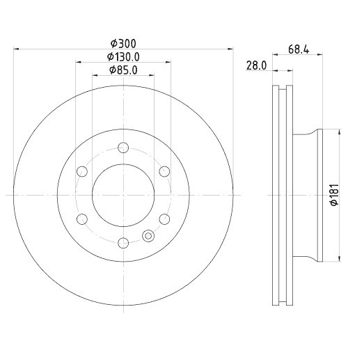 Bremsscheibe Hella Pagid 8DD 355 117-621 für Audi Mercedes Benz Mercedes Benz VW