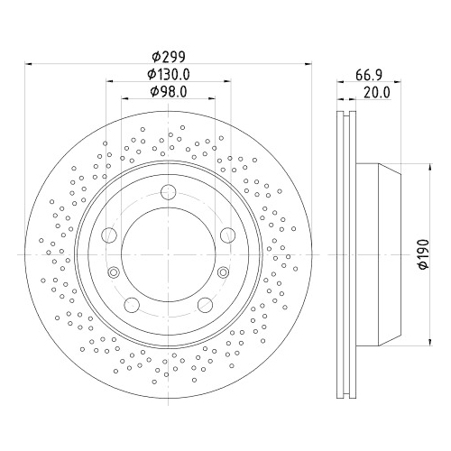 Hella Pagid 2X Bremsscheibe Hinterachse Pro für Porsche