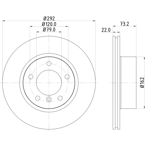 Hella Pagid 2X Bremsscheibe Vorderachse Pro für Bmw