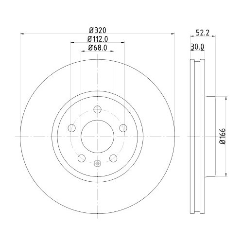 Hella Pagid 1X Bremsscheibe Pro High Carbon für Audi Seat Skoda VW