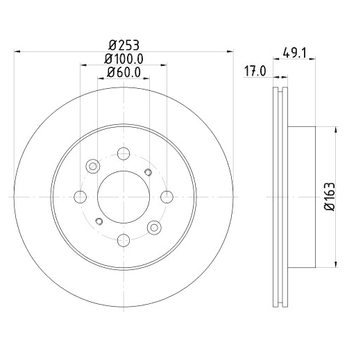 Hella Pagid 2X Bremsscheibe Vorderachse Pro für Opel Suzuki