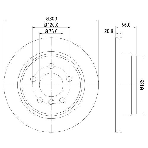 Hella Pagid 2X Bremsscheibe Hinterachse Pro für Bmw