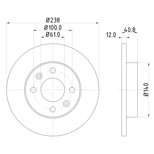 Hella Pagid 2X Bremsscheibe Vorderachse Pro für Renault Dacia