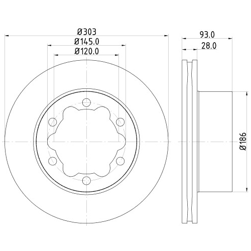 Hella Pagid 1X Bremsscheibe Pro High Carbon für Audi Mercedes Benz