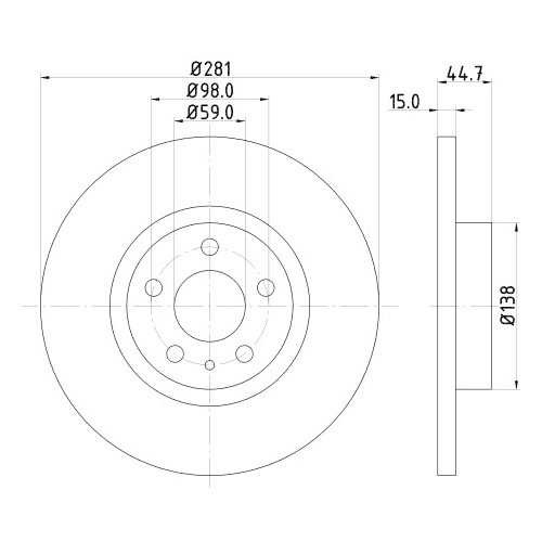 Hella Pagid 2X Bremsscheibe Vorderachse für Alfa Romeo