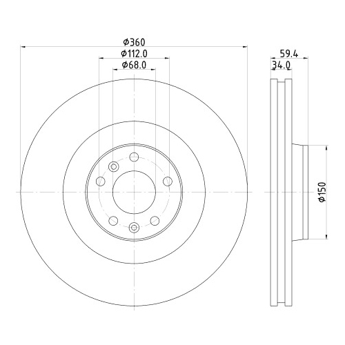 Hella Pagid 1X Bremsscheibe Pro High Carbon für Audi Seat Skoda VW