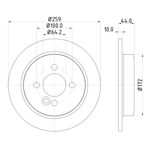 Hella Pagid 2X Bremsscheibe Hinterachse Pro für Mini