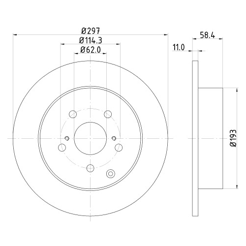 Hella Pagid 2X Bremsscheibe Hinterachse für Toyota