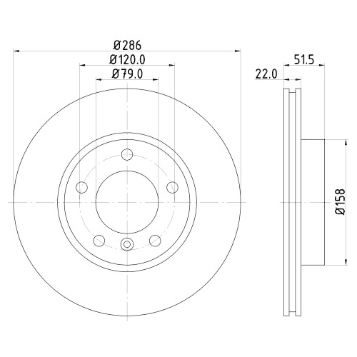 Hella Pagid 2X Bremsscheibe Vorderachse Pro High Carbon für Bmw