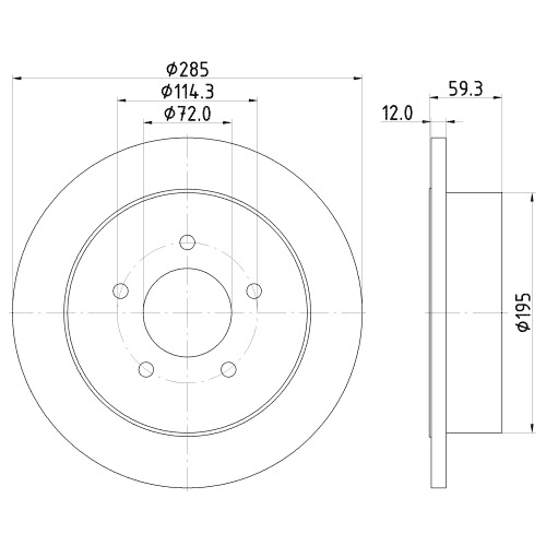 Hella Pagid 2X Bremsscheibe Hinterachse Pro für Jeep