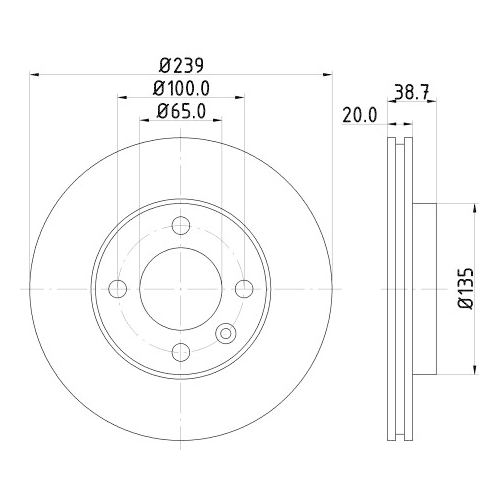 Hella Pagid 2X Bremsscheibe Pro für Audi Seat Skoda VW Vw (svw)