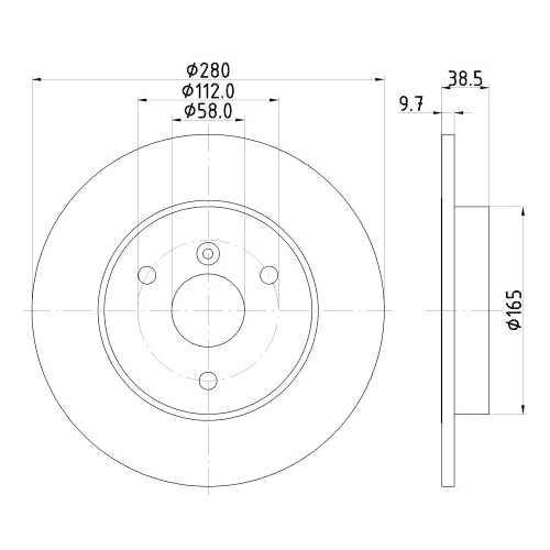 Hella Pagid 2X Bremsscheibe Vorderachse Pro für Smart