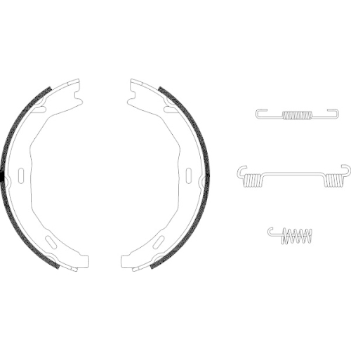 Bremsbackensatz Feststellbremse Hella Pagid 8DA 355 050-771 für Mercedes Benz