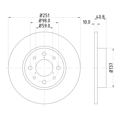 Hella Pagid 2X Bremsscheibe Hinterachse Pro für Alfa Romeo