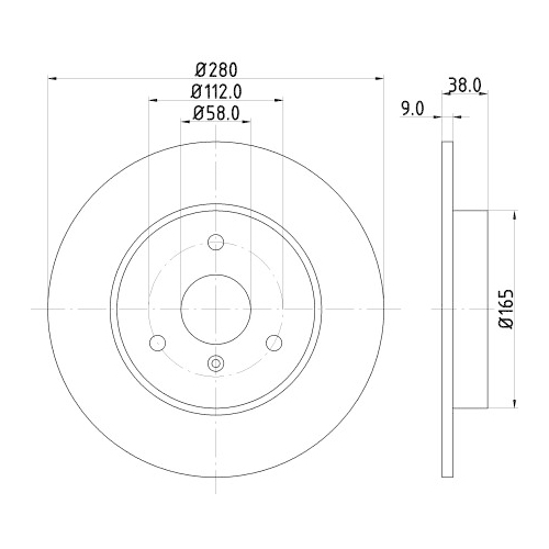 Hella Pagid 2X Bremsscheibe Pro High Carbon für Kia Smart