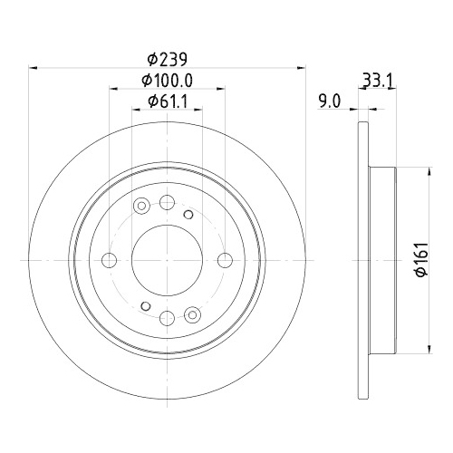 Hella Pagid 2X Bremsscheibe Hinterachse Pro für Honda