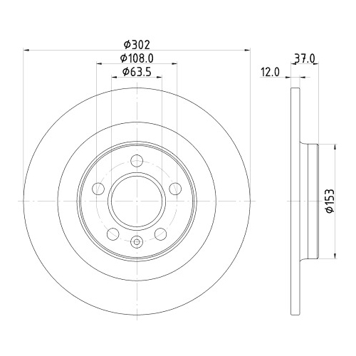 Hella Pagid 2X Bremsscheibe Hinterachse Pro für Volvo