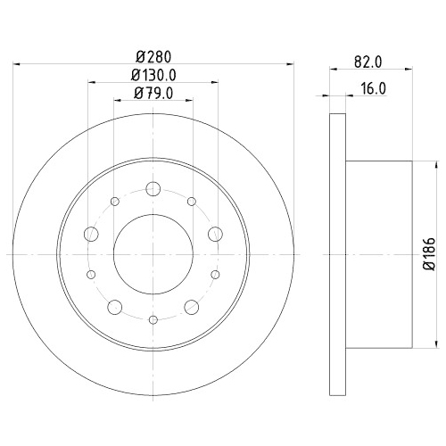 Hella Pagid 2X Bremsscheibe Pro für Citroën Fiat Peugeot