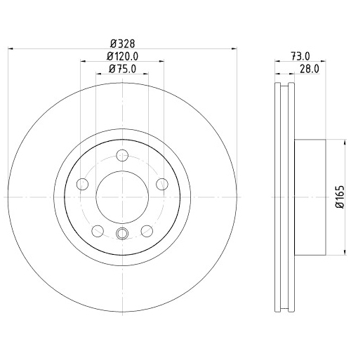 Hella Pagid 1X Bremsscheibe Vorderachse Pro für Bmw