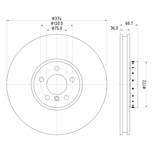 Hella Pagid 1X Bremsscheibe Pro High Carbon für Bmw