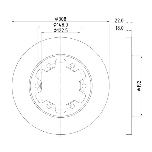 Hella Pagid 2X Bremsscheibe Hinterachse Pro für Ford