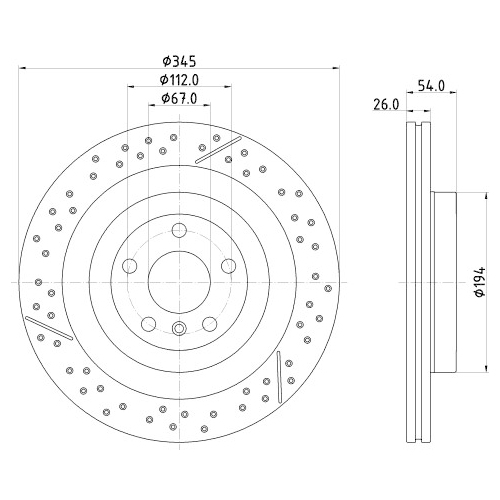 Hella Pagid 1X Bremsscheibe Pro Hc für Mercedes Benz