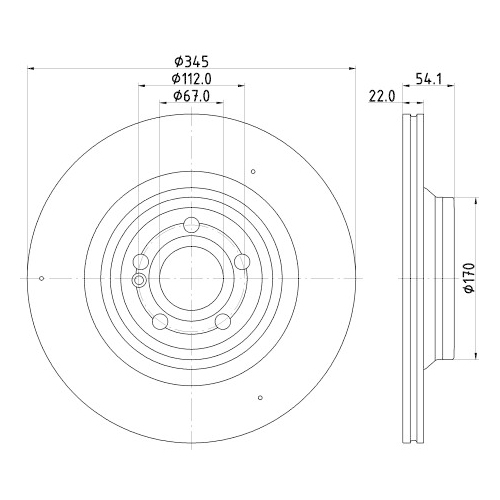 Hella Pagid 2X Bremsscheibe Pro Hc für Mercedes Benz