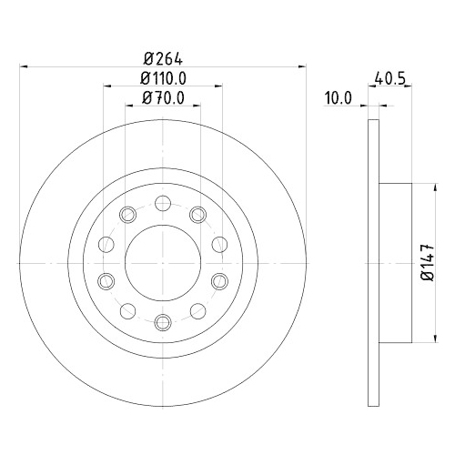 Hella Pagid 2X Bremsscheibe Pro für Alfa Romeo Dodge Fiat