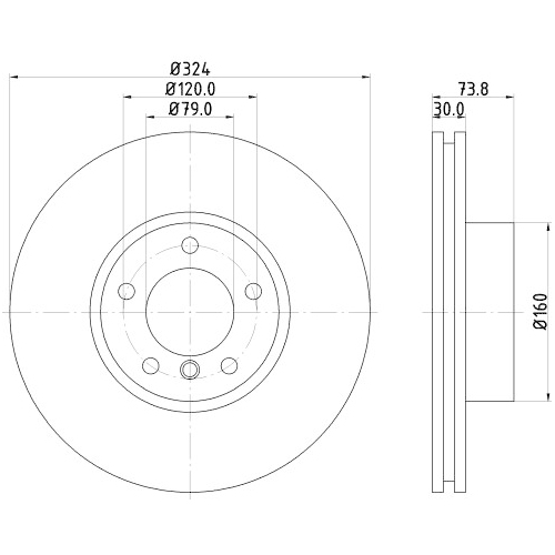 Hella Pagid 1X Bremsscheibe Vorderachse Pro High Carbon für Bmw