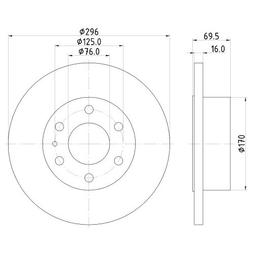 Hella Pagid 2X Bremsscheibe Hinterachse für Iveco