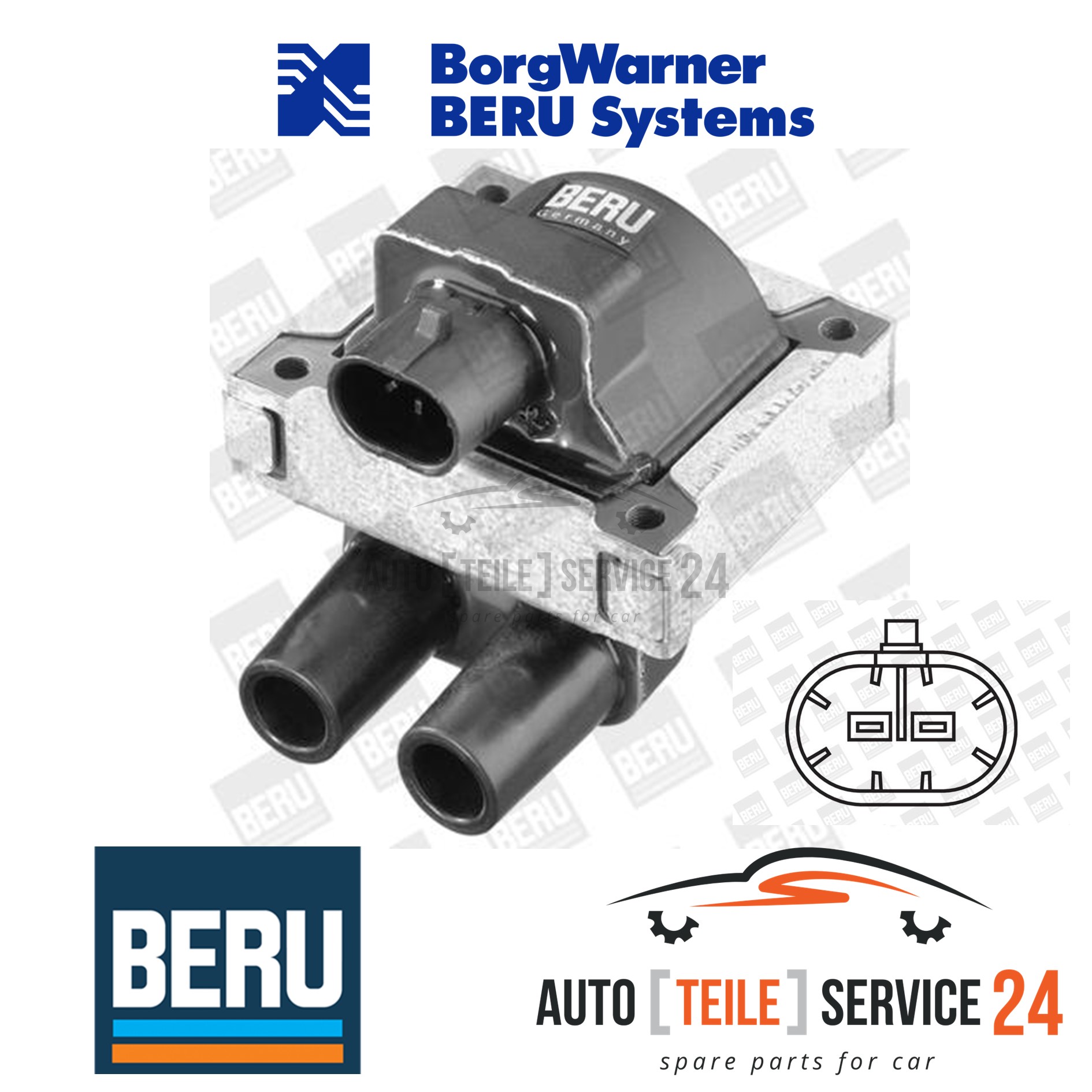 Zündspule Borgwarner (beru) ZS283 für Alfa Romeo Fiat Lancia