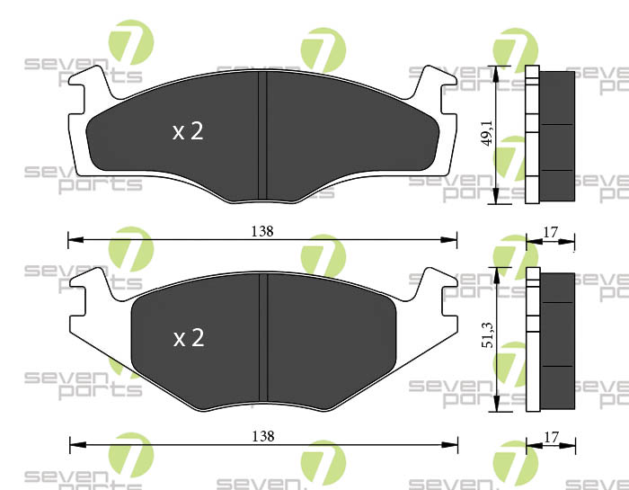 Bremsbeläge für SEAT IBIZA1.0I96 99 VW POLO(80)90 94