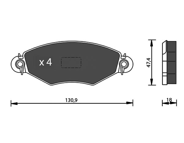 Bremsbeläge für PEUGEOT 206.