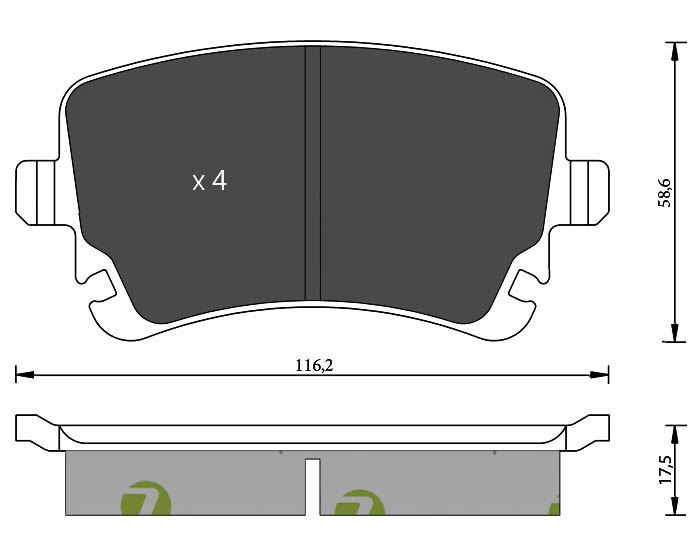 Bremsbeläge für VOLKSWAGEN T5.