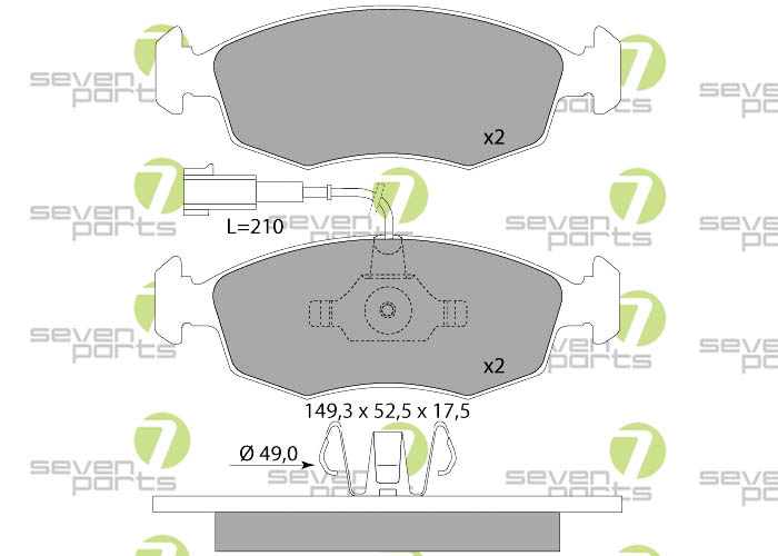 Bremsbeläge für FIAT 500,500C0.9I TURBO TWINAIR09- FIAT PUNTO0.9I TURBO TW